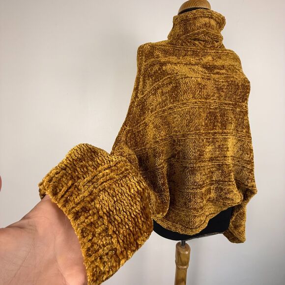 NWOT Free People 'Velvet Dreams' Gold Pullover Knit Wide-Arm Sweater - Picture 3 of 8